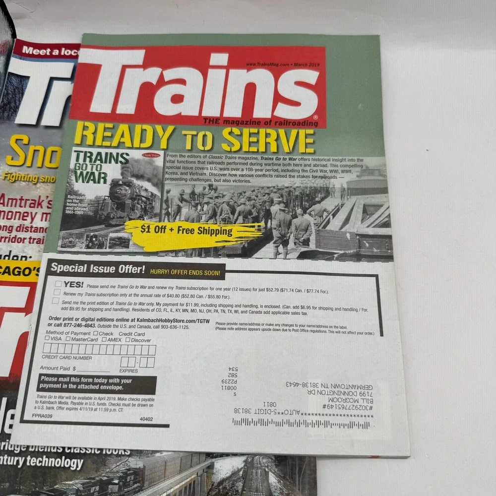 Trains Magazine Full Year 2019 Collection 12 Issues Railroading History Multi